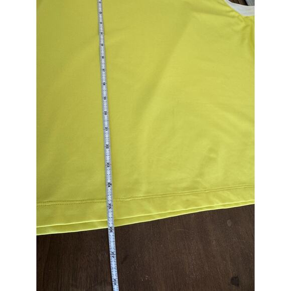 Nike Women's Golf Polo Shirt Tank Size XL Dri-Fit Sport Sleeveless Yellow White - Picture 10 of 11